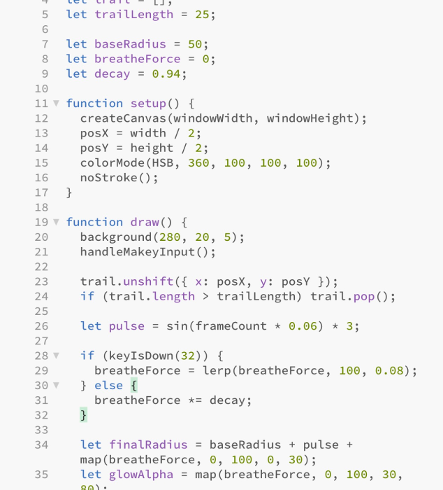 The new p5.js code adopted.