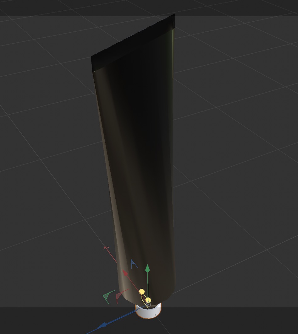 This is the bottom-angled view of the toothpaste model.