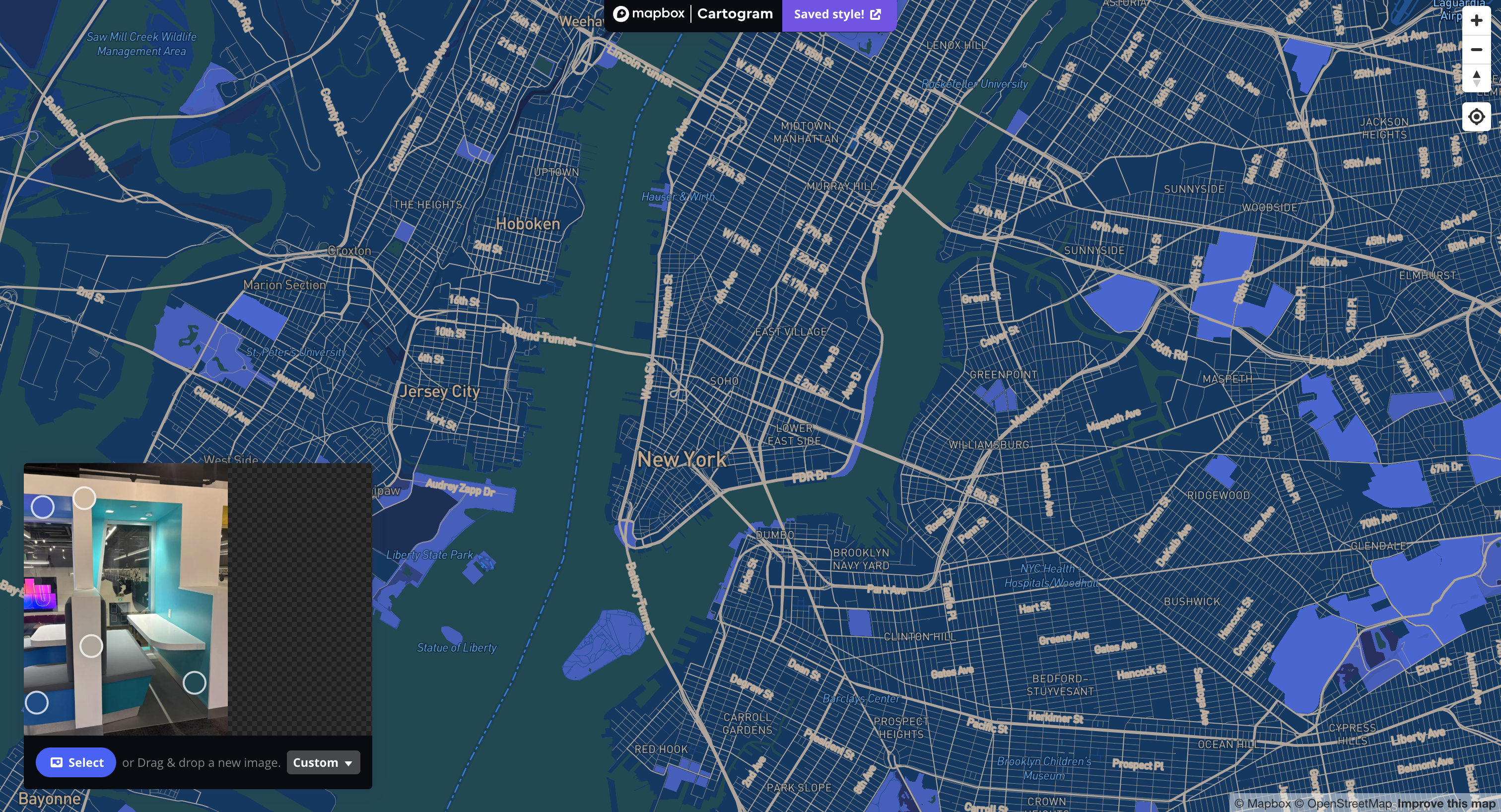 The image used is from Mapbox styling Informed by Spatial Workshop 1
