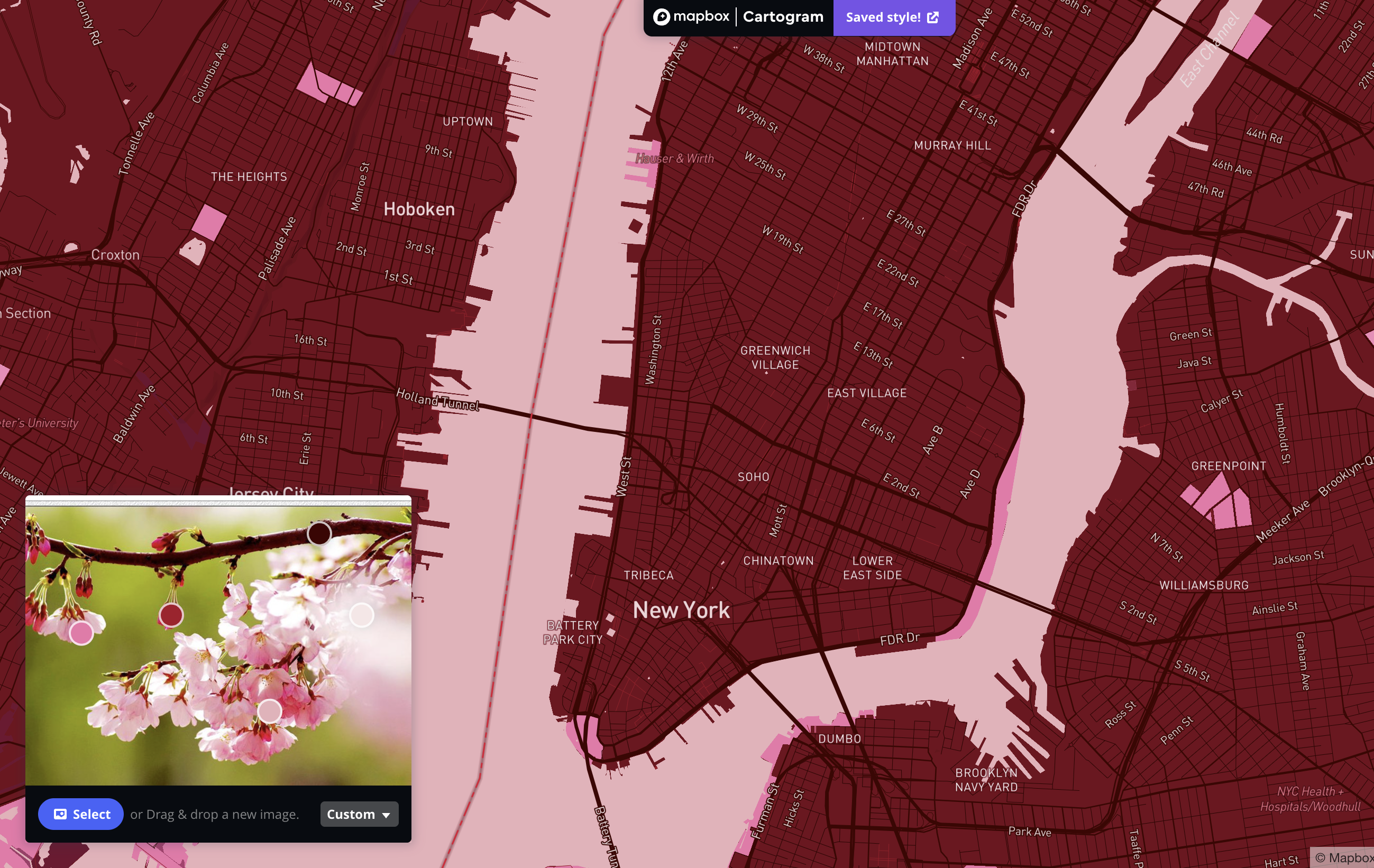 The image used is from Mapbox styling Informed by Spatial Workshop 1