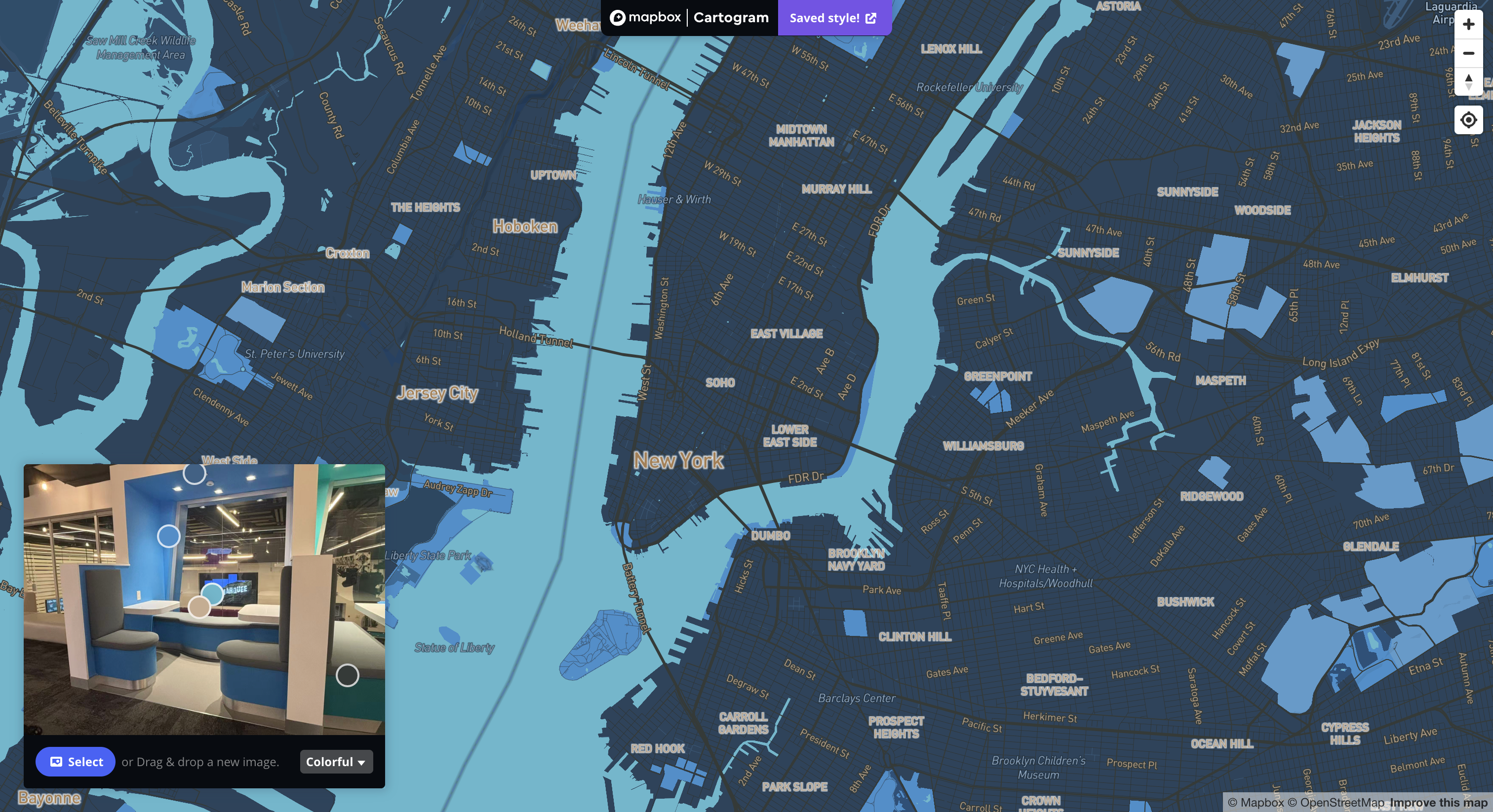 The image used is from Mapbox styling Informed by Spatial Workshop 1